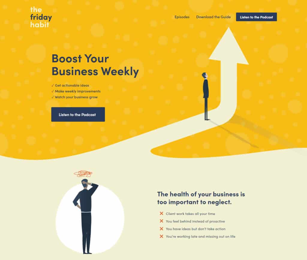 The Best Podcast Website Examples: The Friday Habit