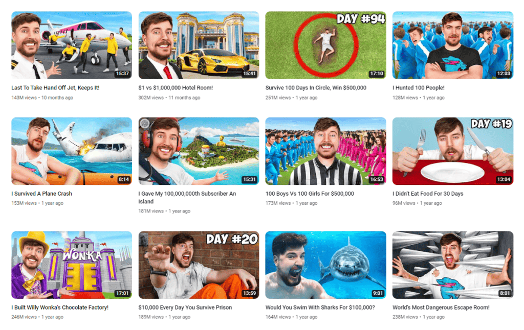 MrBeast thumbnails