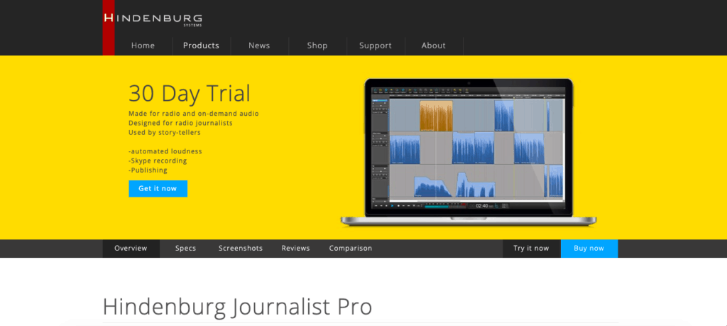 hindenburg pro podcast editing software