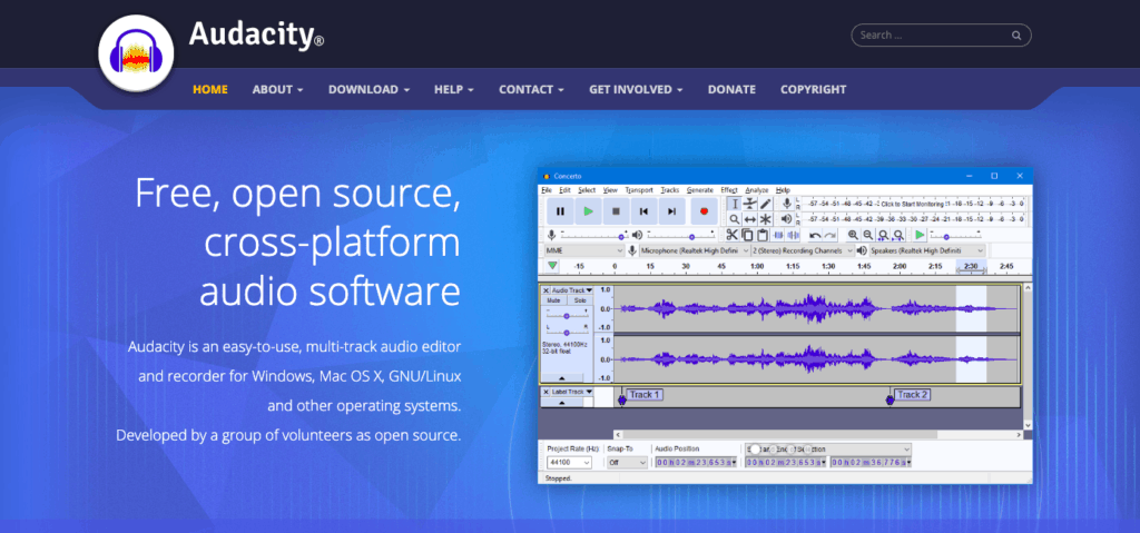 audacity podcast editing software