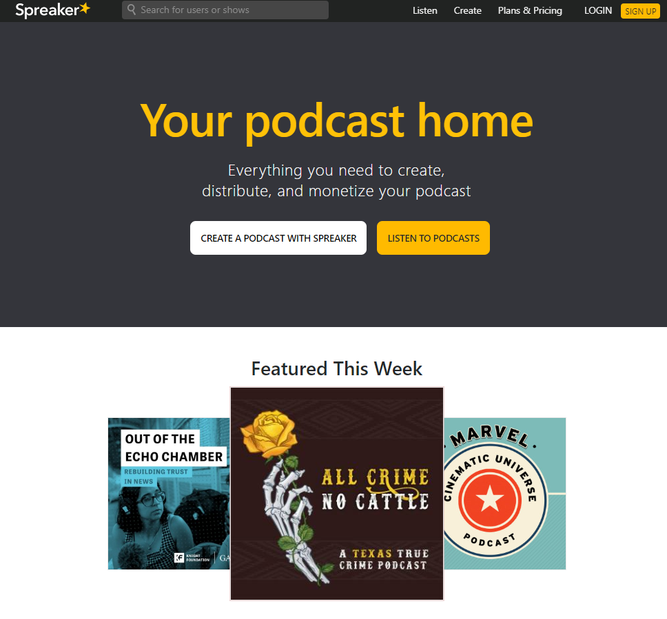 Spreaker podcast hosting